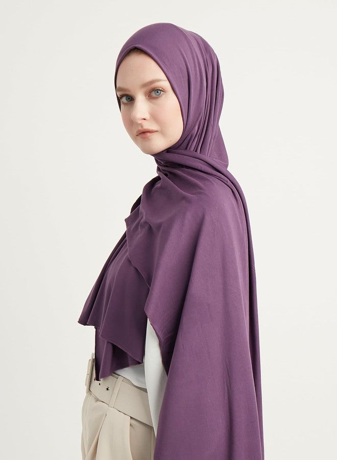 Modefa Women's Turkish Islamic Premium Jersey Hijab Shawl Wrap Scarf (Regal Purple) - Image 3